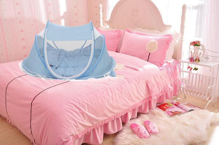 Foldable Baby Bed Net with Pillow (2-Piece Set)