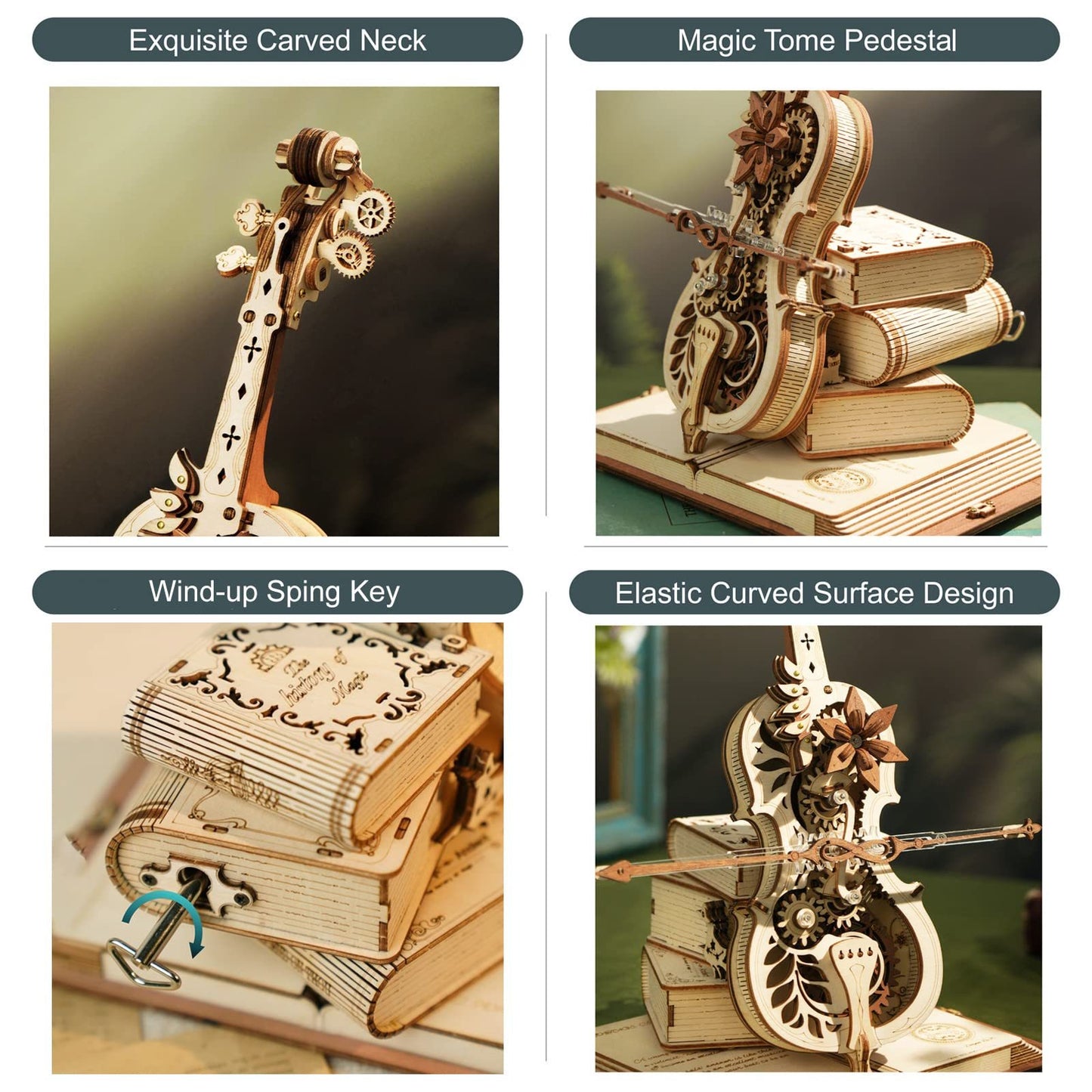 Magic Cello 3D Wooden Music Box Puzzle
