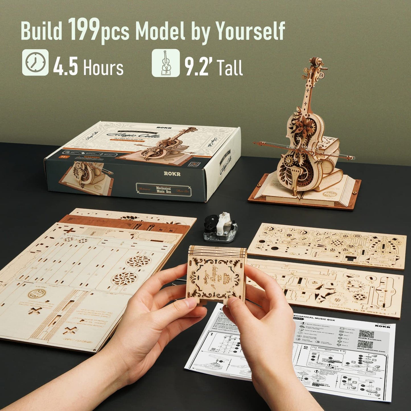 Magic Cello 3D Wooden Music Box Puzzle