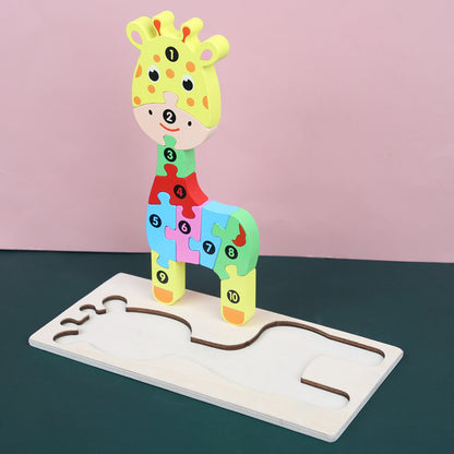 Children's Cartoon Animal Number Puzzle