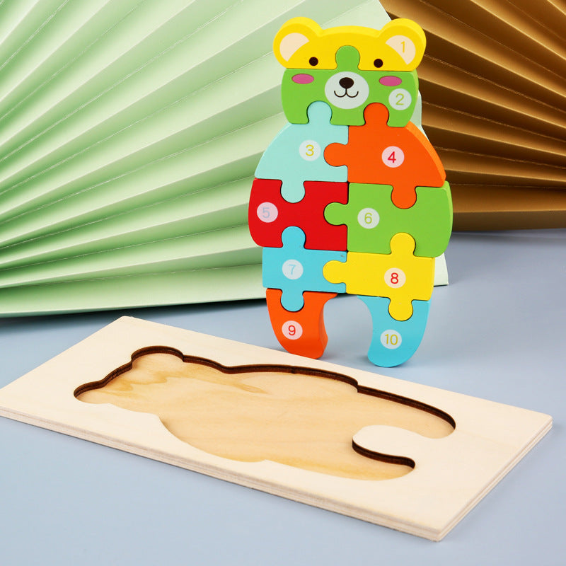 Children's Cartoon Animal Number Puzzle