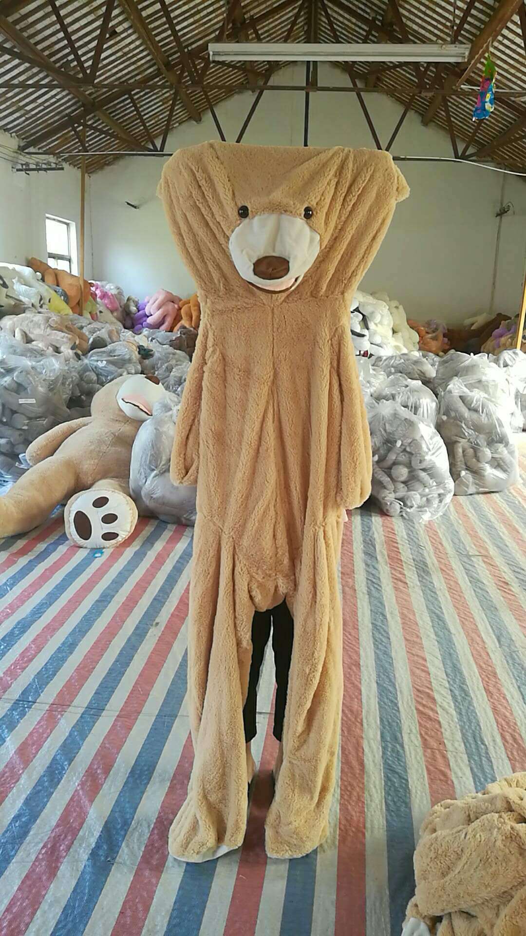 Giant Teddy Bear Plush Toy with Leather Shell