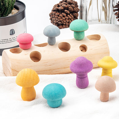 Wooden Simulation Mushroom Picking Game Toy