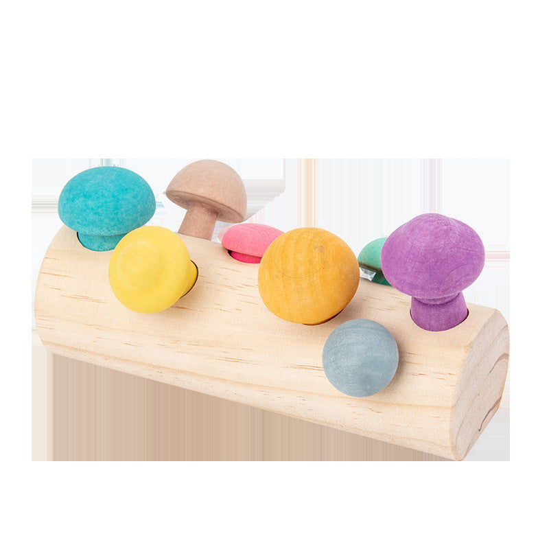 Wooden Simulation Mushroom Picking Game Toy