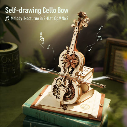 Robotime ROKR Magic Cello 3D Wooden Music Box Puzzle