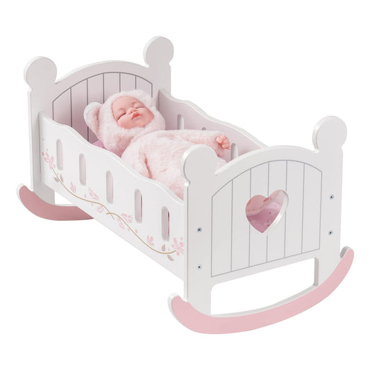 Wooden Rocking Doll Cradle Bed
